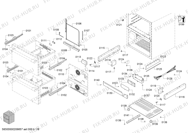 Схема №1 T24UC900DP 24" UC Combo Drawers, Custom с изображением Кабель для электропечи Bosch 12023306